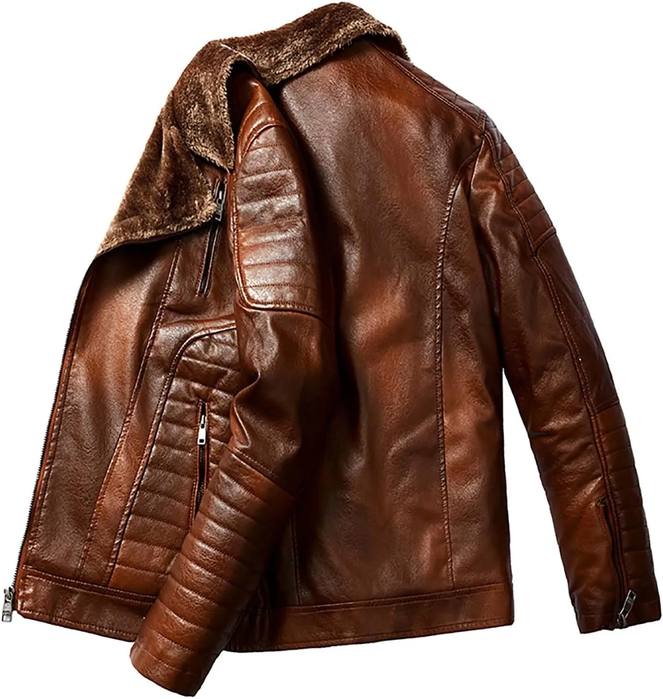 usnsm Bomber Jacket Men Leather,B3 Bomber Sheepskin Shearling Leather Jacket Aviator Fighter Pilots Winter Fur Jacket
