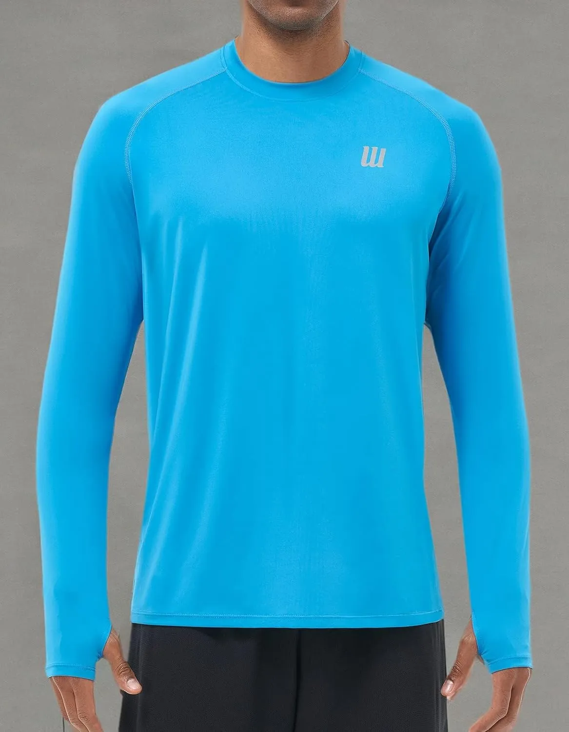 UUMIAER Mens Long Sleeve Shirts UPF 50  Rash Guard Shirts Sun Protection Shirts for Running Hiking Athletic