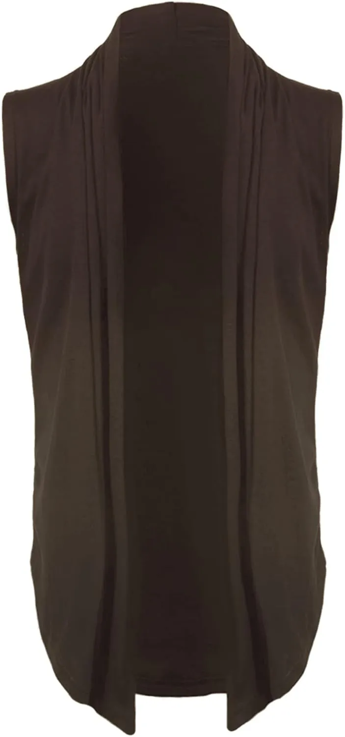 uxcell Men's Ruffle Shawl Collar Lightweight Vest Drape Cape Sleeveless Cardigan