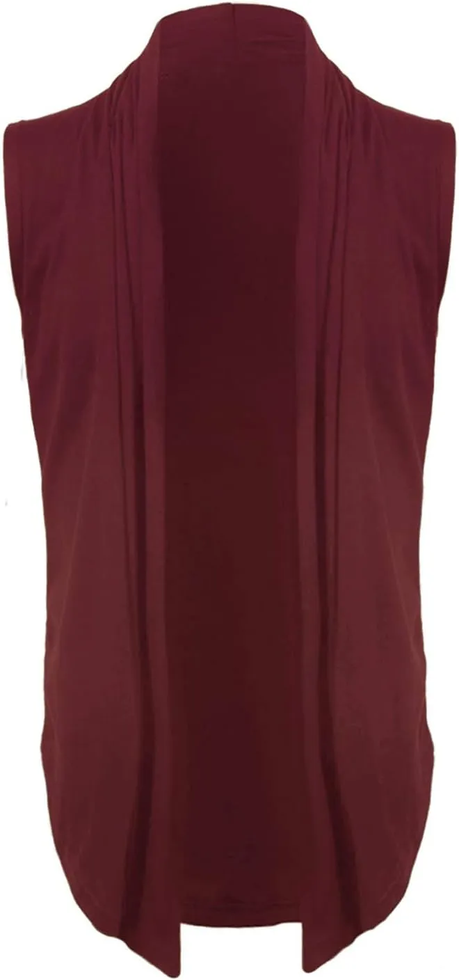 uxcell Men's Ruffle Shawl Collar Lightweight Vest Drape Cape Sleeveless Cardigan