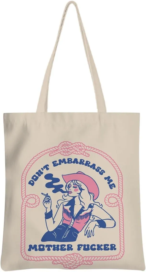 Vintage Western Tote Bag Country Stuff Western Stuff Reusable Grocery Bags Beach Bag, Western Gifts for Women