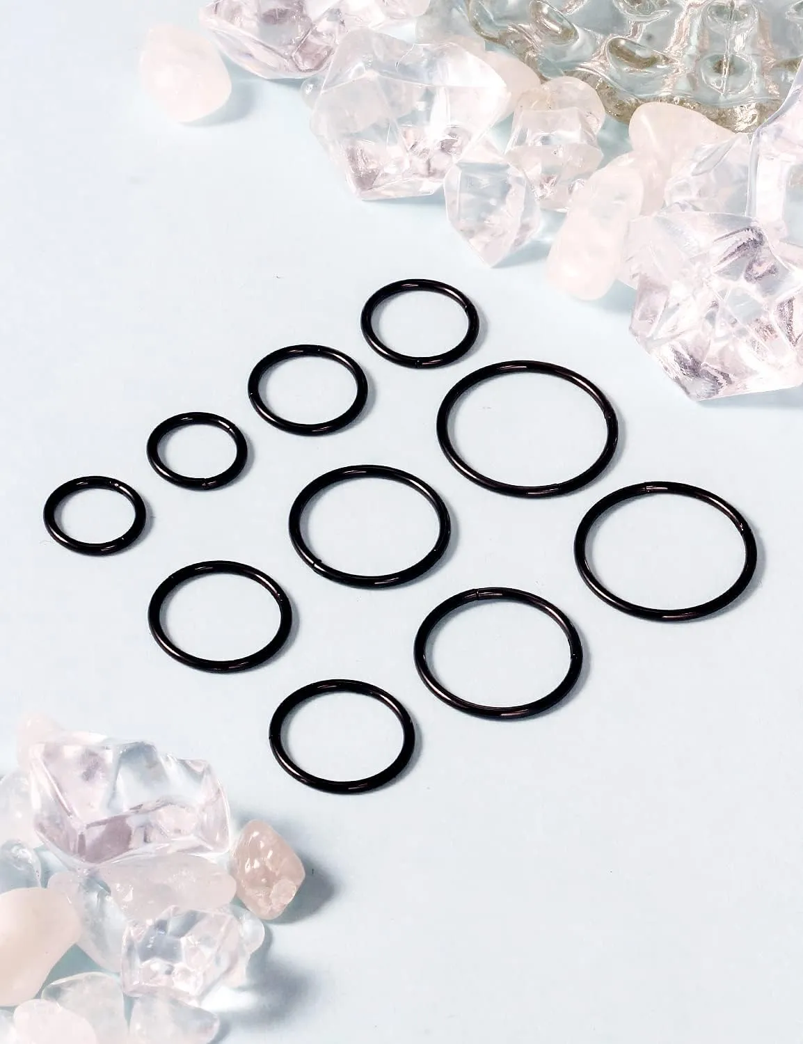 Vsnnsns 14G 16G Septum Nose Rings Hoops Lip Ring Piercing Jewelry 316L Surgical Steel Hinged Segment Clicker Cartilage Tragus Helix Conch Rook Daith Lobe Earrings Hoops Piercing Jewelry for Women Men
