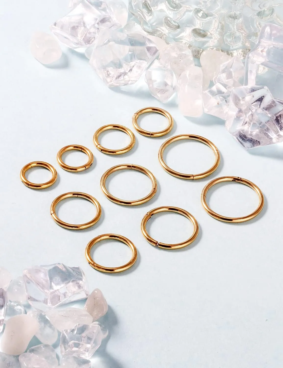 Vsnnsns 14G 16G Septum Nose Rings Hoops Lip Ring Piercing Jewelry 316L Surgical Steel Hinged Segment Clicker Cartilage Tragus Helix Conch Rook Daith Lobe Earrings Hoops Piercing Jewelry for Women Men