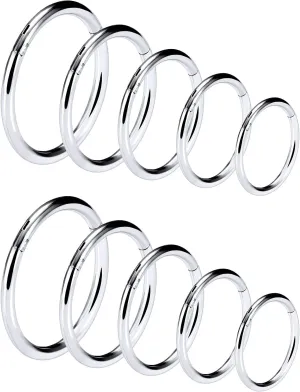 Vsnnsns 14G 16G Septum Nose Rings Hoops Lip Ring Piercing Jewelry 316L Surgical Steel Hinged Segment Clicker Cartilage Tragus Helix Conch Rook Daith Lobe Earrings Hoops Piercing Jewelry for Women Men