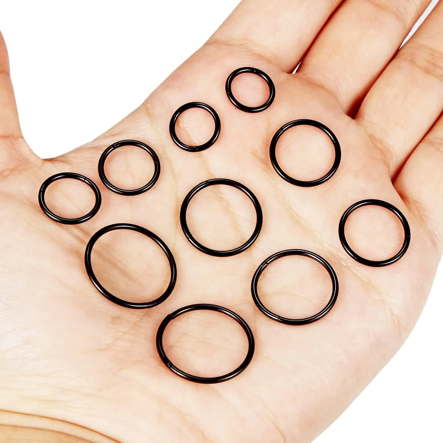 Vsnnsns 14G 16G Septum Nose Rings Hoops Lip Ring Piercing Jewelry 316L Surgical Steel Hinged Segment Clicker Cartilage Tragus Helix Conch Rook Daith Lobe Earrings Hoops Piercing Jewelry for Women Men