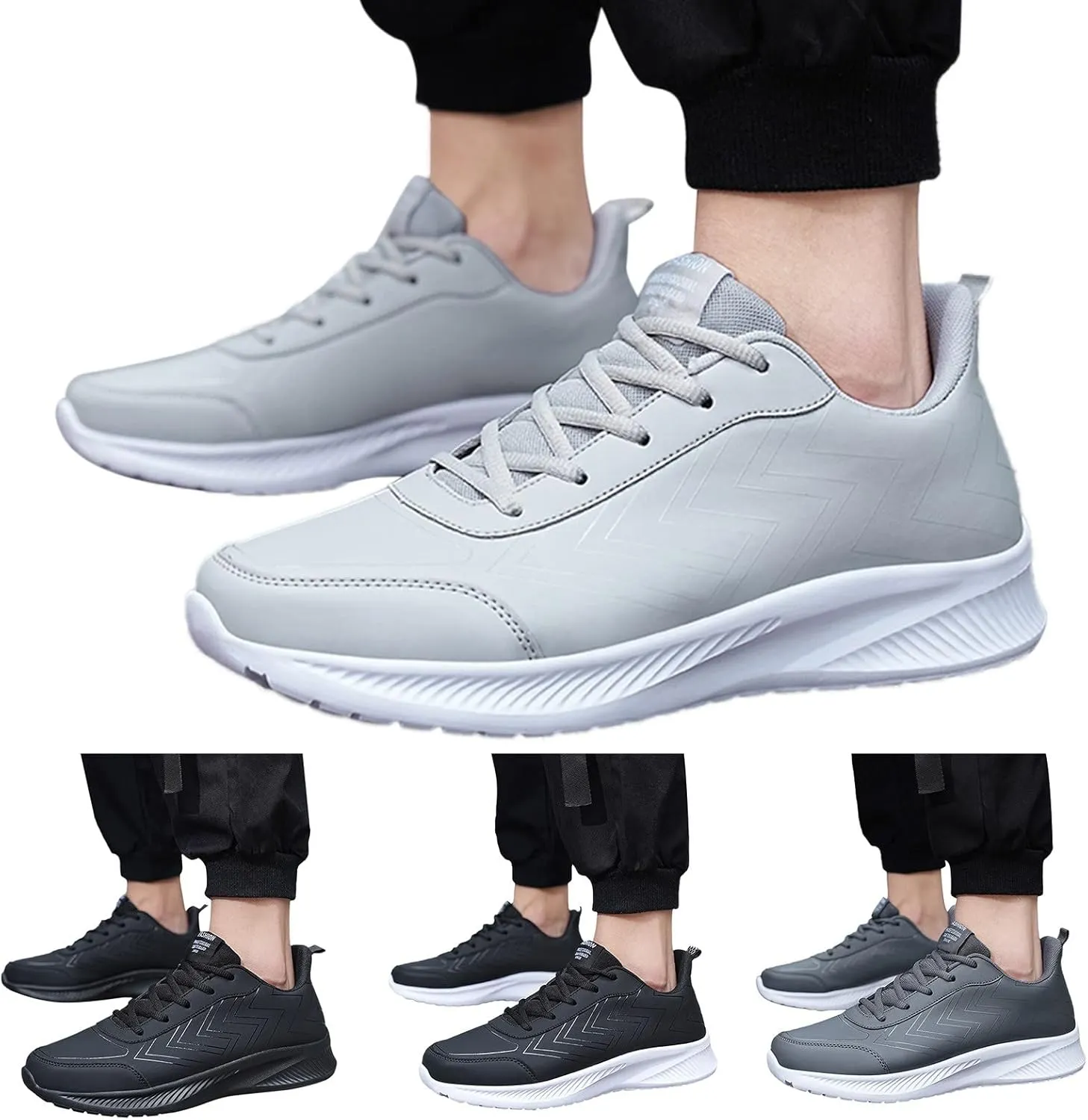 Walking Shoes for Men New Mens Sneakers Mens Athletic Running Tennis Shoes New Sneakers Breathable Comfort Walking for Men Leather Lifting