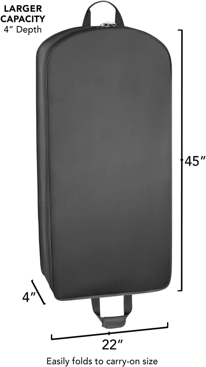 WallyBags 45 Deluxe Extra Capacity Travel Garment Bag with two accessory pockets