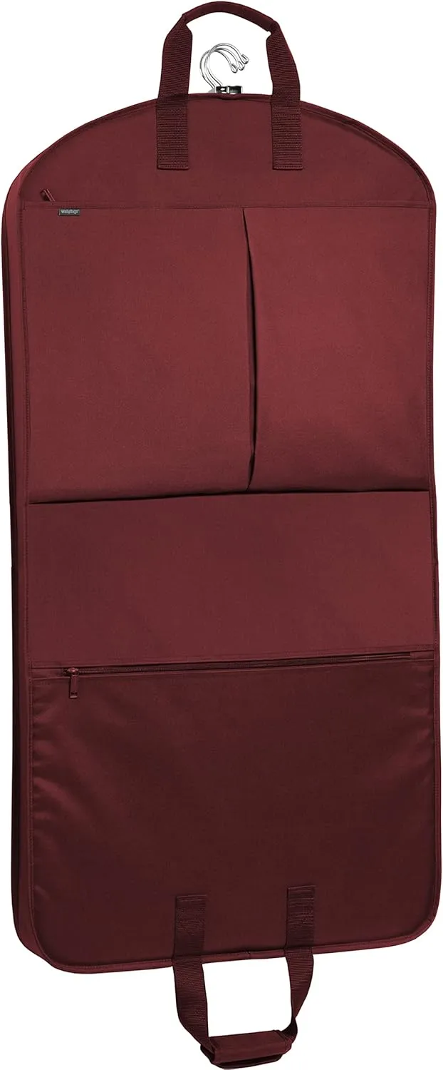 WallyBags Deluxe Extra Capacity Travel Garment Bag with Two Accessory, Merlot, 45-inch