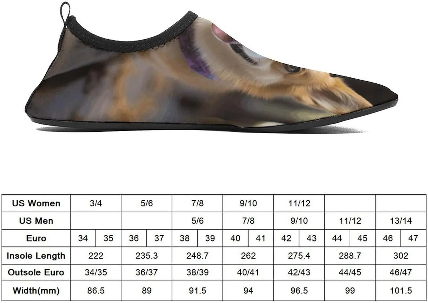 Water Shoes for Women Men Swim Beach Shoes Quick Dry Barefoot Aqua Shoes Dog Corgi Sport Shoes Hiking Shoes