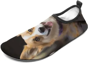Water Shoes for Women Men Swim Beach Shoes Quick Dry Barefoot Aqua Shoes Dog Corgi Sport Shoes Hiking Shoes