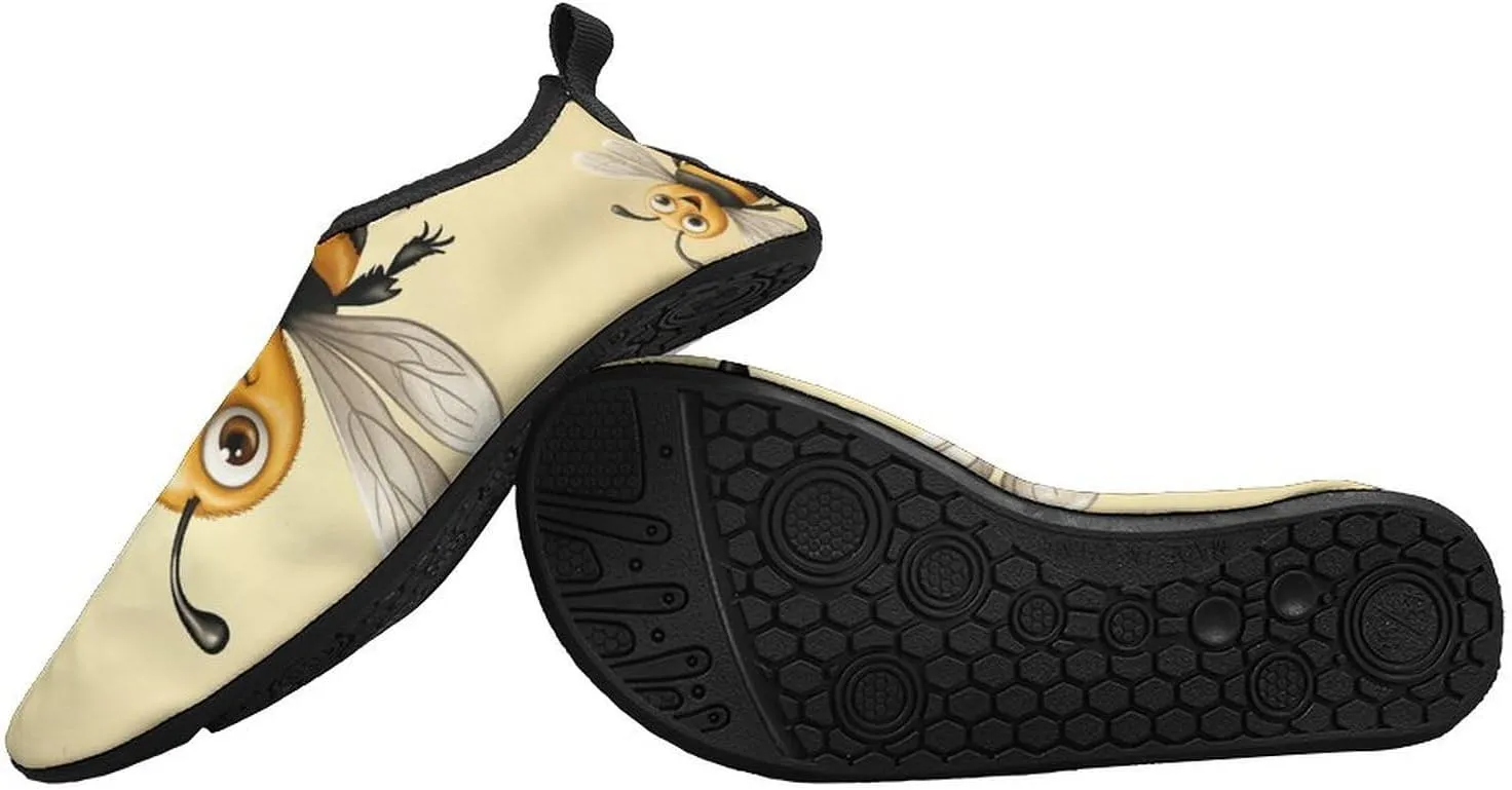 Water Shoes for Women Men Swim Beach Shoes Quick Dry Barefoot Aqua Shoes Honey Bee Sport Shoes Hiking Shoes