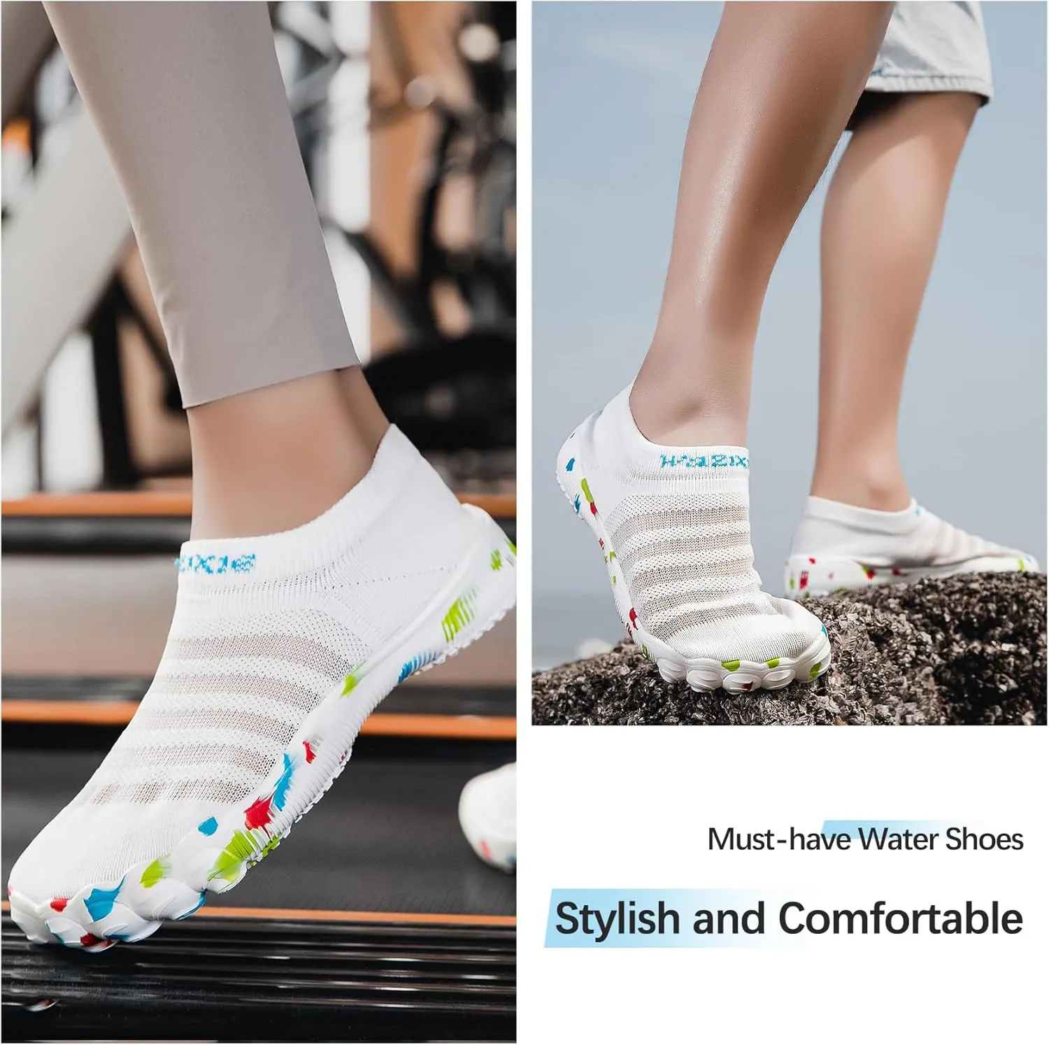 Water Shoes Women Barefoot Athletic Workout Gym Footwear Beach Swim Sneakers Quick Drying Boat Aqua Shoes for Water Sport Diving Sailing Travel Fishing