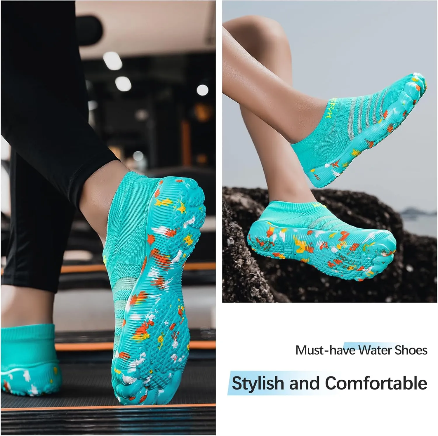 Water Shoes Women Barefoot Athletic Workout Gym Footwear Beach Swim Sneakers Quick Drying Boat Aqua Shoes for Water Sport Diving Sailing Travel Fishing