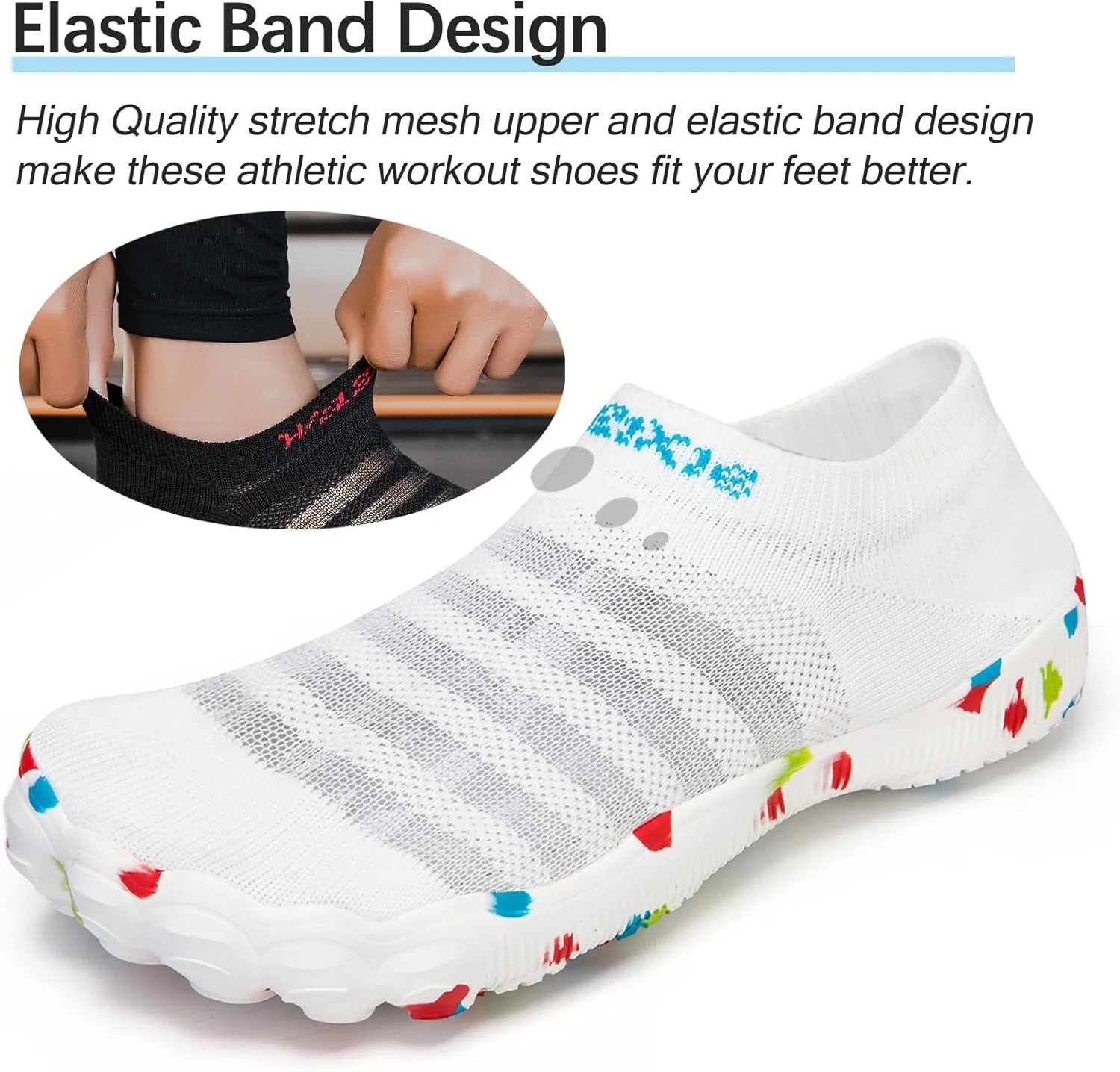 Water Shoes Women Barefoot Athletic Workout Gym Footwear Beach Swim Sneakers Quick Drying Boat Aqua Shoes for Water Sport Diving Sailing Travel Fishing