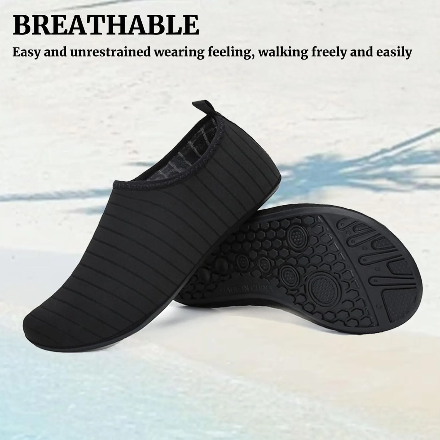 Water Sports Shoes Barefoot Quick-Dry Aqua Yoga Socks Slip-On for Men Women Swim Beach Barefoot Slip-on Wide Toe Box Sneakers Hiking Athletic Outdoor Shoes for Pool Surf Walk Breathable Soft Unisex