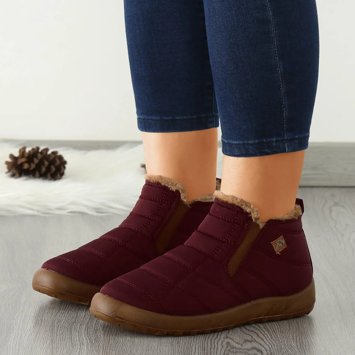 Waterproof Winter Boots Women Wide Snow Boots for Women Cute Ankle Extra Wide Width Women's Winter Boots Outdoor Boots Women 9.5 Botas Para El Frio De Mujer Largas