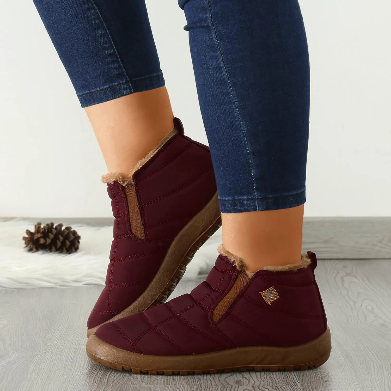 Waterproof Winter Boots Women Wide Snow Boots for Women Cute Ankle Extra Wide Width Women's Winter Boots Outdoor Boots Women 9.5 Botas Para El Frio De Mujer Largas
