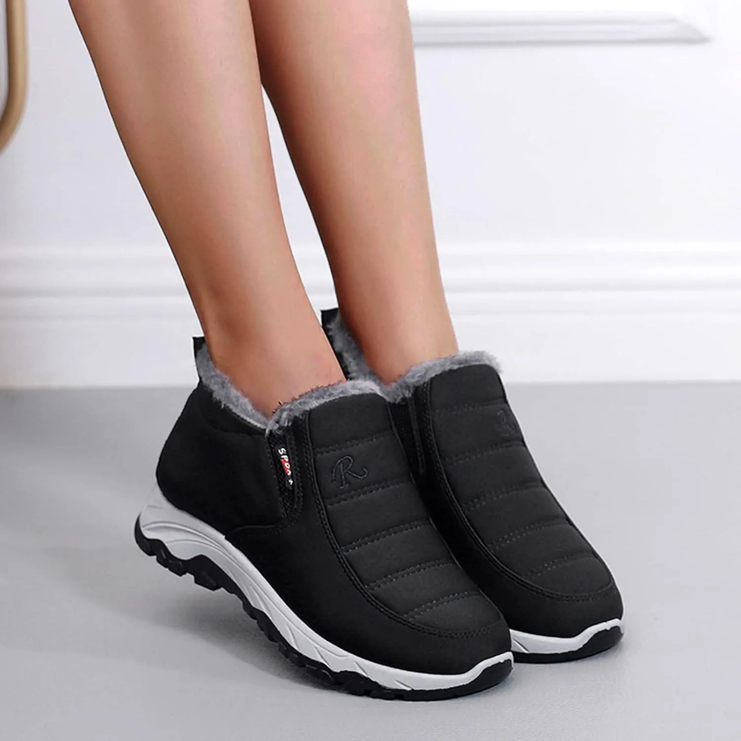 Waterproof Winter Boots Women Wide Women's Waterproof Winter Snow Boots for Outdoor Women's Boots Winter Leather Ladies Waterproof Winter Boots Waterproof Womens Boots Wide