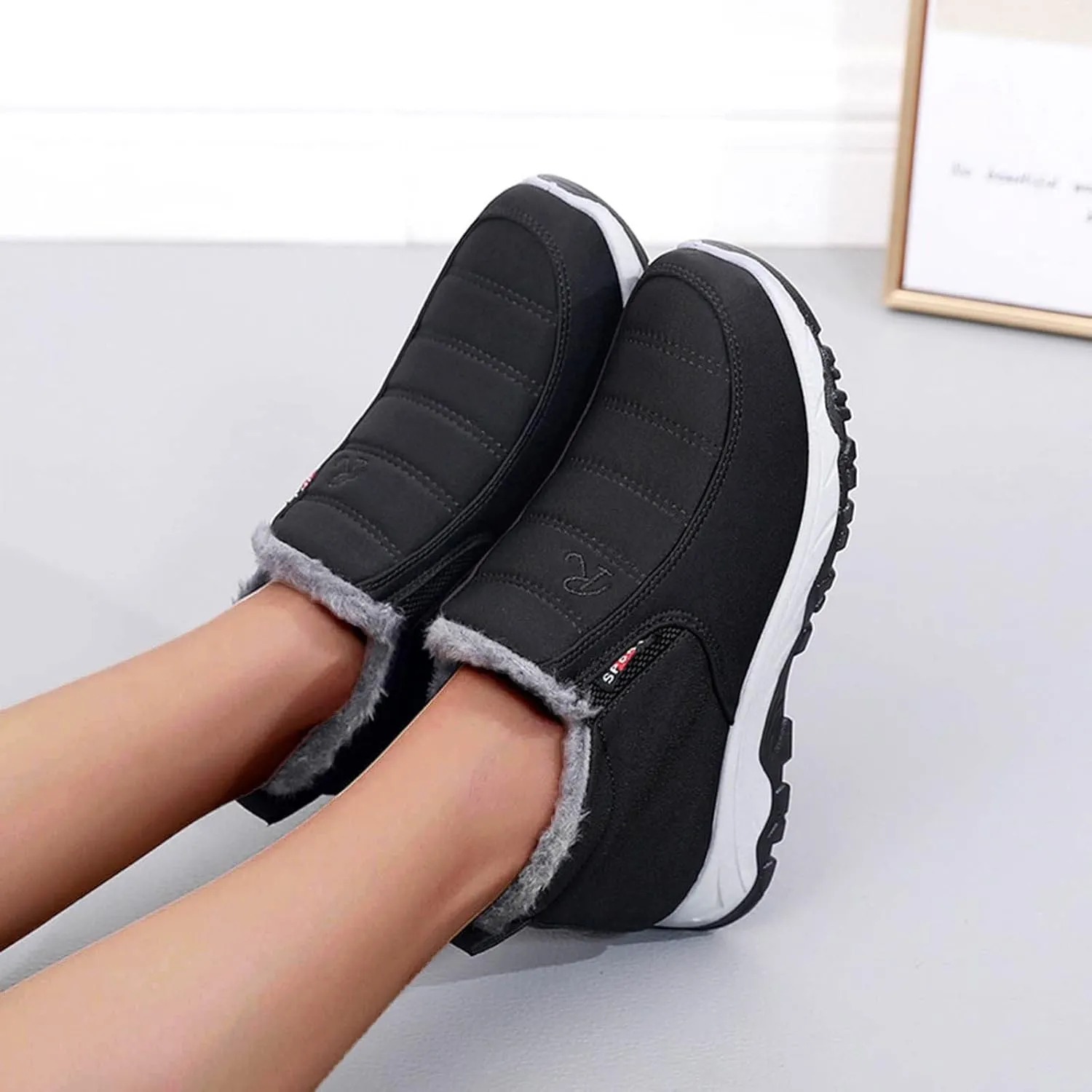 Waterproof Winter Boots Women Wide Women's Waterproof Winter Snow Boots for Outdoor Women's Boots Winter Leather Ladies Waterproof Winter Boots Waterproof Womens Boots Wide