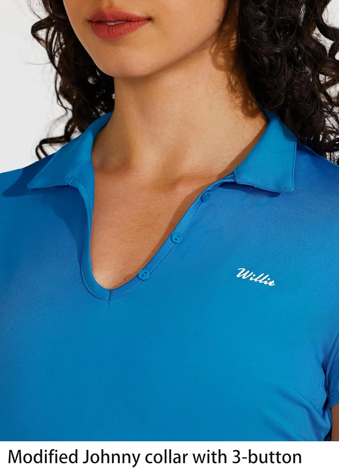 Willit Women's Tennis Shirts Quick Dry Golf Polo Shirts Short Sleeve Active Workout Shirts UPF 50  Running Tops