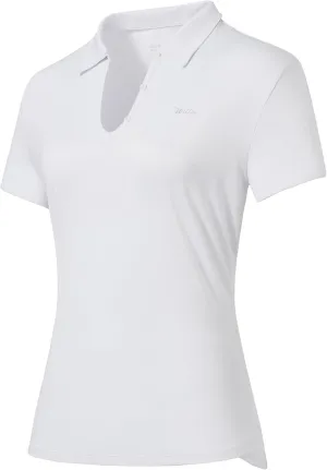 Willit Women's Tennis Shirts Quick Dry Golf Polo Shirts Short Sleeve Active Workout Shirts UPF 50  Running Tops