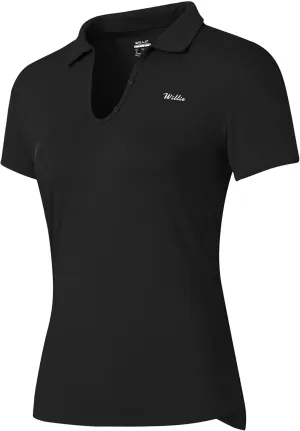 Willit Women's Tennis Shirts Quick Dry Golf Polo Shirts Short Sleeve Active Workout Shirts UPF 50  Running Tops