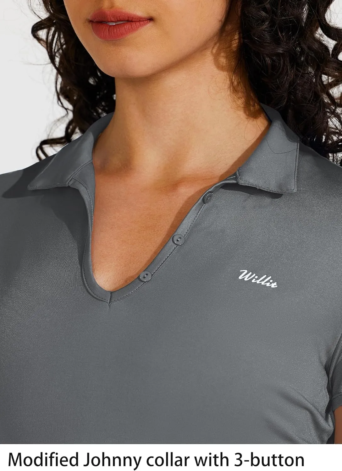 Willit Women's Tennis Shirts Quick Dry Golf Polo Shirts Short Sleeve Active Workout Shirts UPF 50  Running Tops