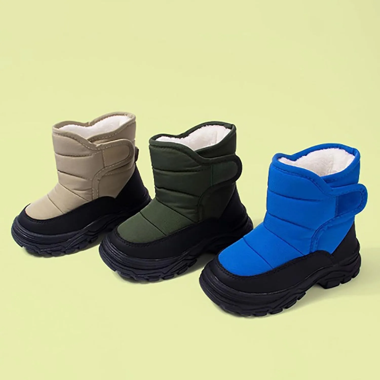 Winter Ankle Boots for Kids Boys Anti Slip Fleece Warm Comfort Lined Casual Outdoor Sports Shoes Thick Snow Boots