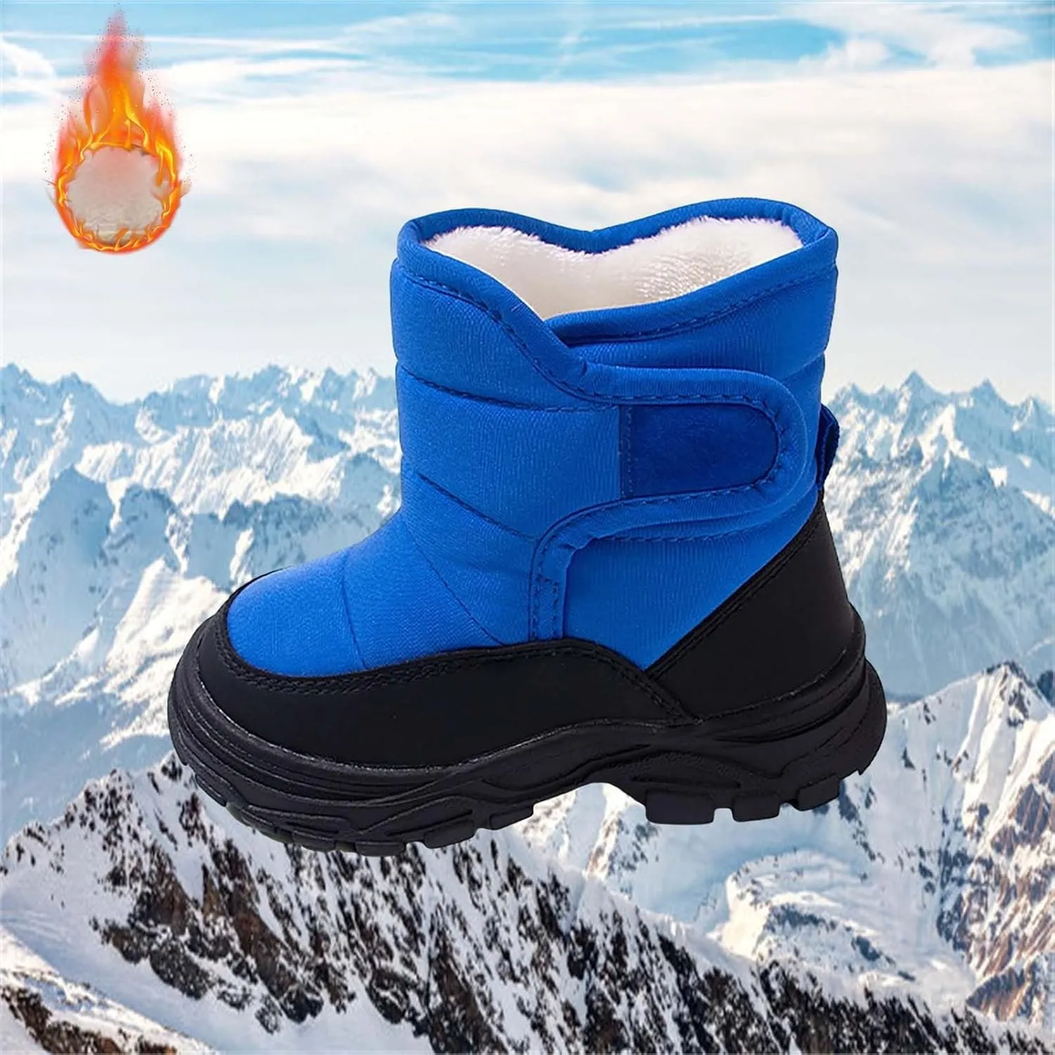 Winter Ankle Boots for Kids Boys Anti Slip Fleece Warm Comfort Lined Casual Outdoor Sports Shoes Thick Snow Boots