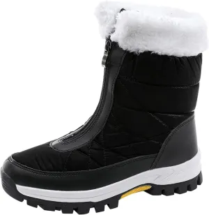 Winter Boots for Women Waterproof Snow Wide Calf Snow Boots for Women Cute Ankle Women's Leather Winter Ankle Boots Mid Calf Snow Boots for Women Botas De Invierno Para Mujer Blancas