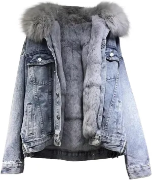 Winter Coats for Women Thickened Jean Jackets Warm Wool Outwear Parka Shacket Sherpa Fleece Lined Denim Jacket Pockets