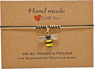 Wish Bracelet Positivity Gift Friendship Bracelet Bumble Bee Bracelet Jewelry for Bee Lover