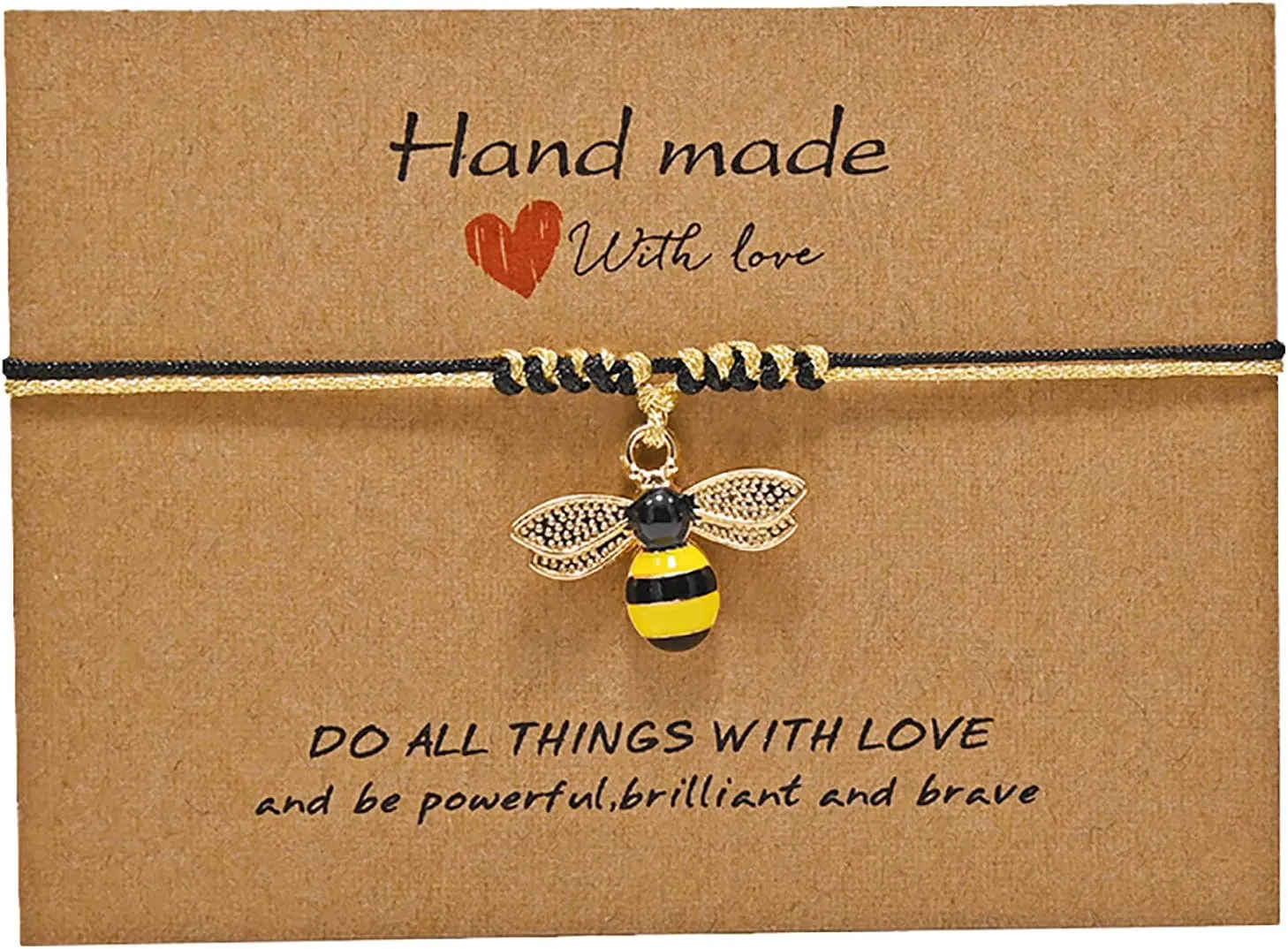 Wish Bracelet Positivity Gift Friendship Bracelet Bumble Bee Bracelet Jewelry for Bee Lover