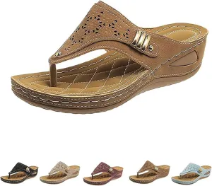 Women Platform Wedges Thick-Soled Slipper,Breathable Mesh Hollow Sports Sandals,with Arch Support Wedge Orthopedic Slippers,Indoor/Outdoor House Shoes for Women