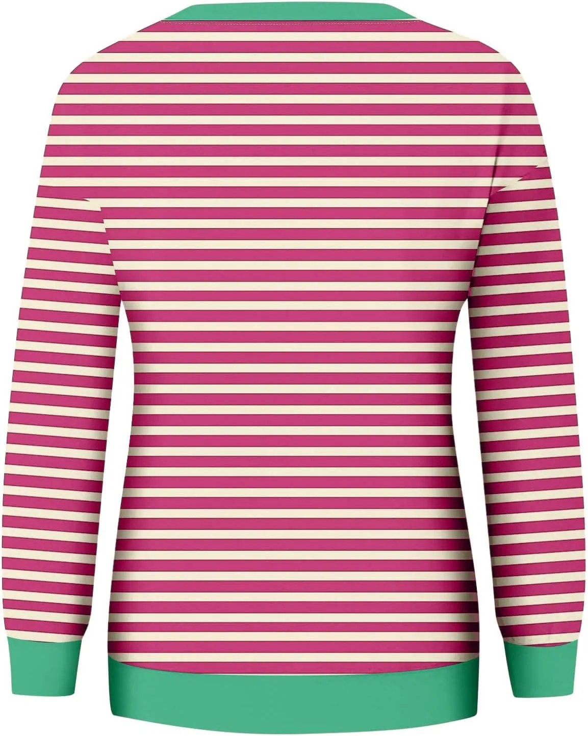 Women Striped Crewneck Sweatshirts Trendy 2024 Pullover Tops Long Sleeve Preppy Shirts Fall Fashion Clothing