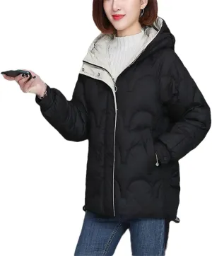 Women Winter Jacket Short Warm Parkas Autumn Thickening Coat Cotton Padded Hooded Jacket Plus Size