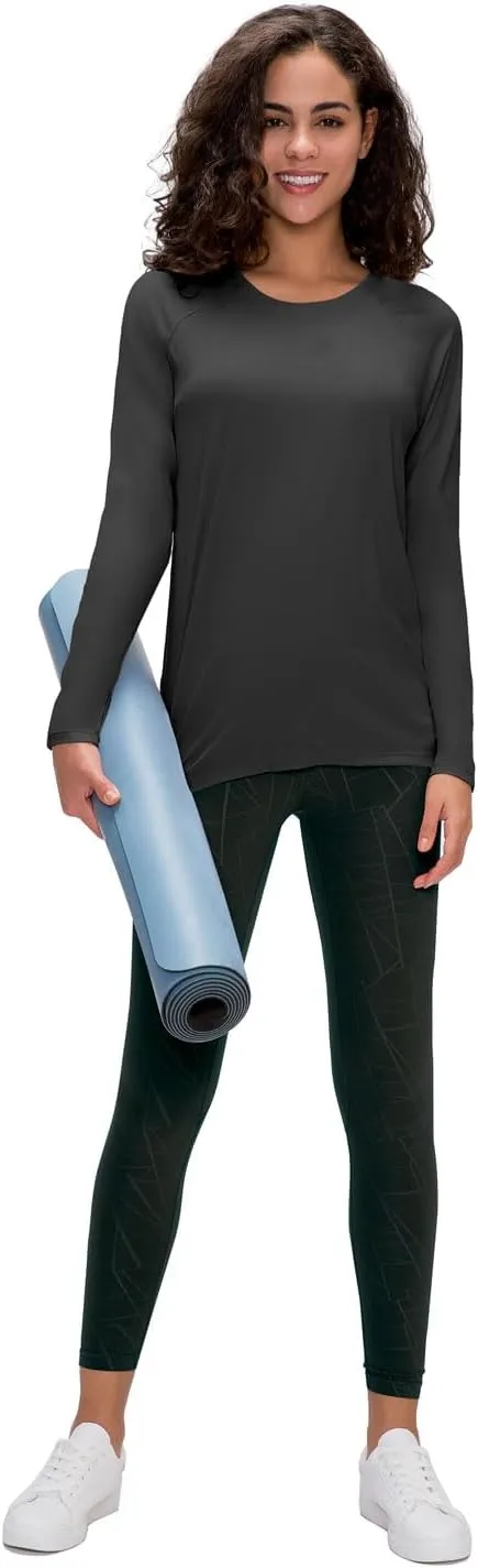 Women's 3 Pack Long Sleeve Workout Running Shirts, UPF 50  Sun Protection Shirts, Athletic Exercise Gym Yoga T-Shirts Tops