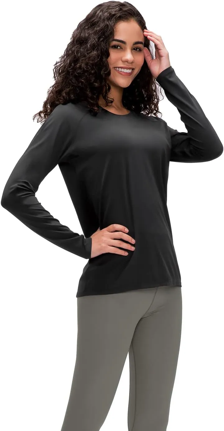 Women's 3 Pack Long Sleeve Workout Running Shirts, UPF 50  Sun Protection Shirts, Athletic Exercise Gym Yoga T-Shirts Tops