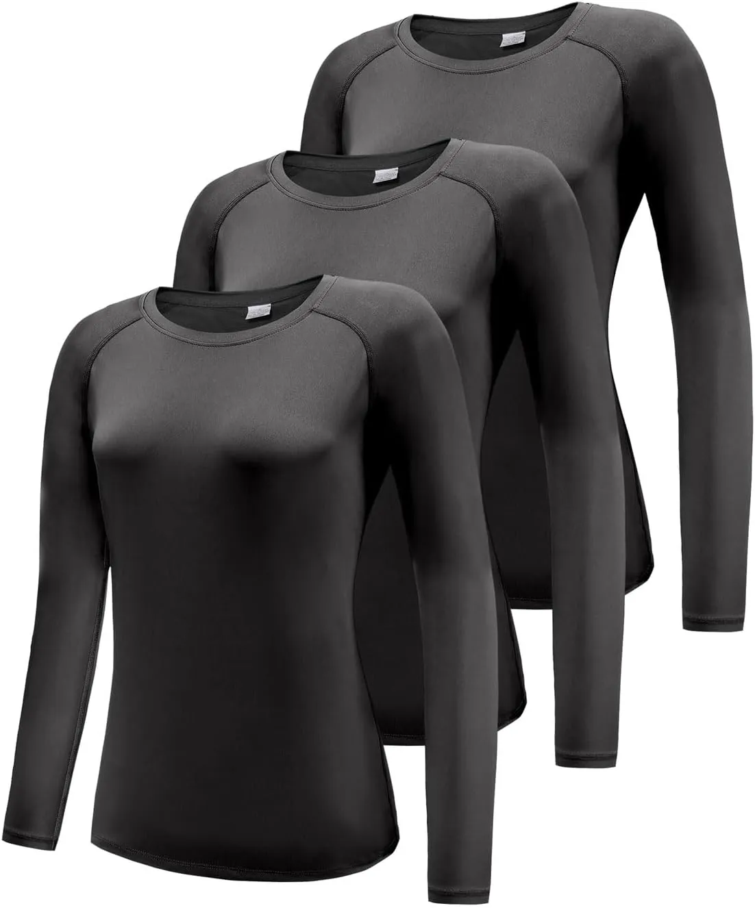 Women's 3 Pack Long Sleeve Workout Running Shirts, UPF 50  Sun Protection Shirts, Athletic Exercise Gym Yoga T-Shirts Tops