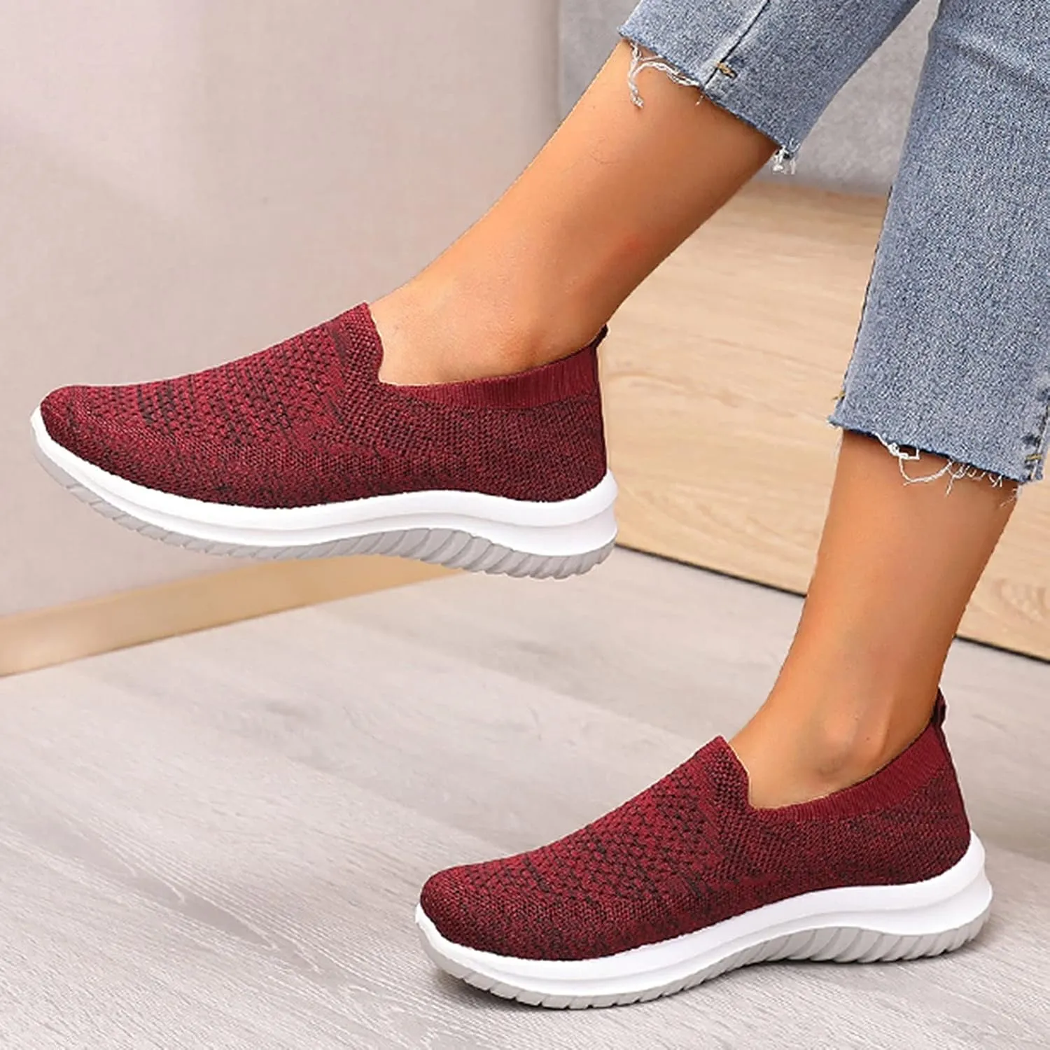 Women's Canvas Slip on Low Top Fashion Orthopedic Sneakers for Women Non Slip Loafer Shoes Classic Comfortable Flat Breathable Casual Shoes Comfortable Walking Shoes