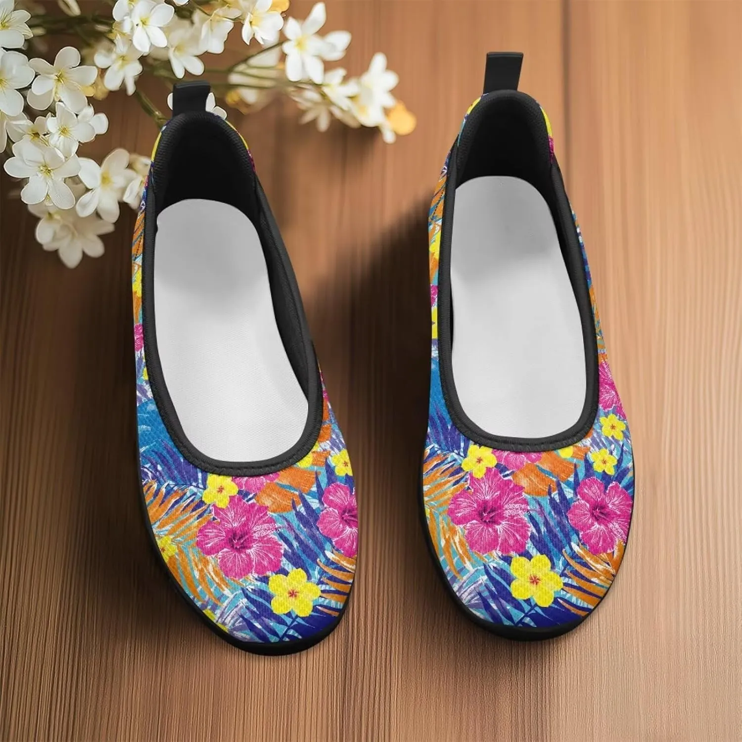 Women's Casual Slip-On Mesh Flat Lighweight Spring Work Shoes for Women with Anti-Slip Sole Size 6-10