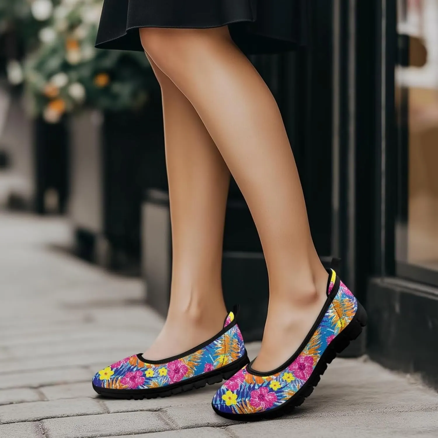 Women's Casual Slip-On Mesh Flat Lighweight Spring Work Shoes for Women with Anti-Slip Sole Size 6-10