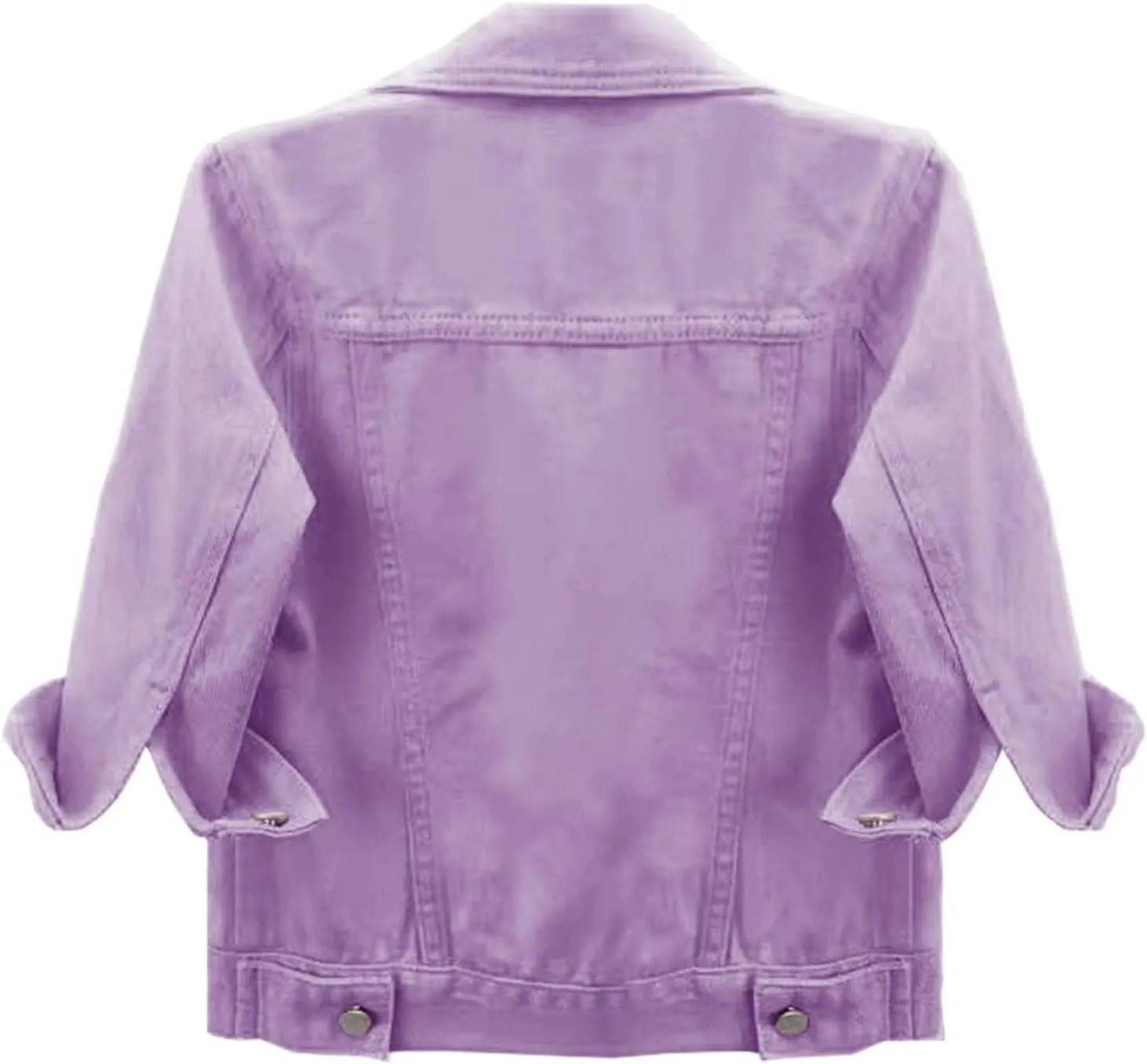 Womens Cropped Denim Jacket 3/4 Sleeve Short Jean Jacket for Women Trendy Button Down Lightweight Denim Jackets