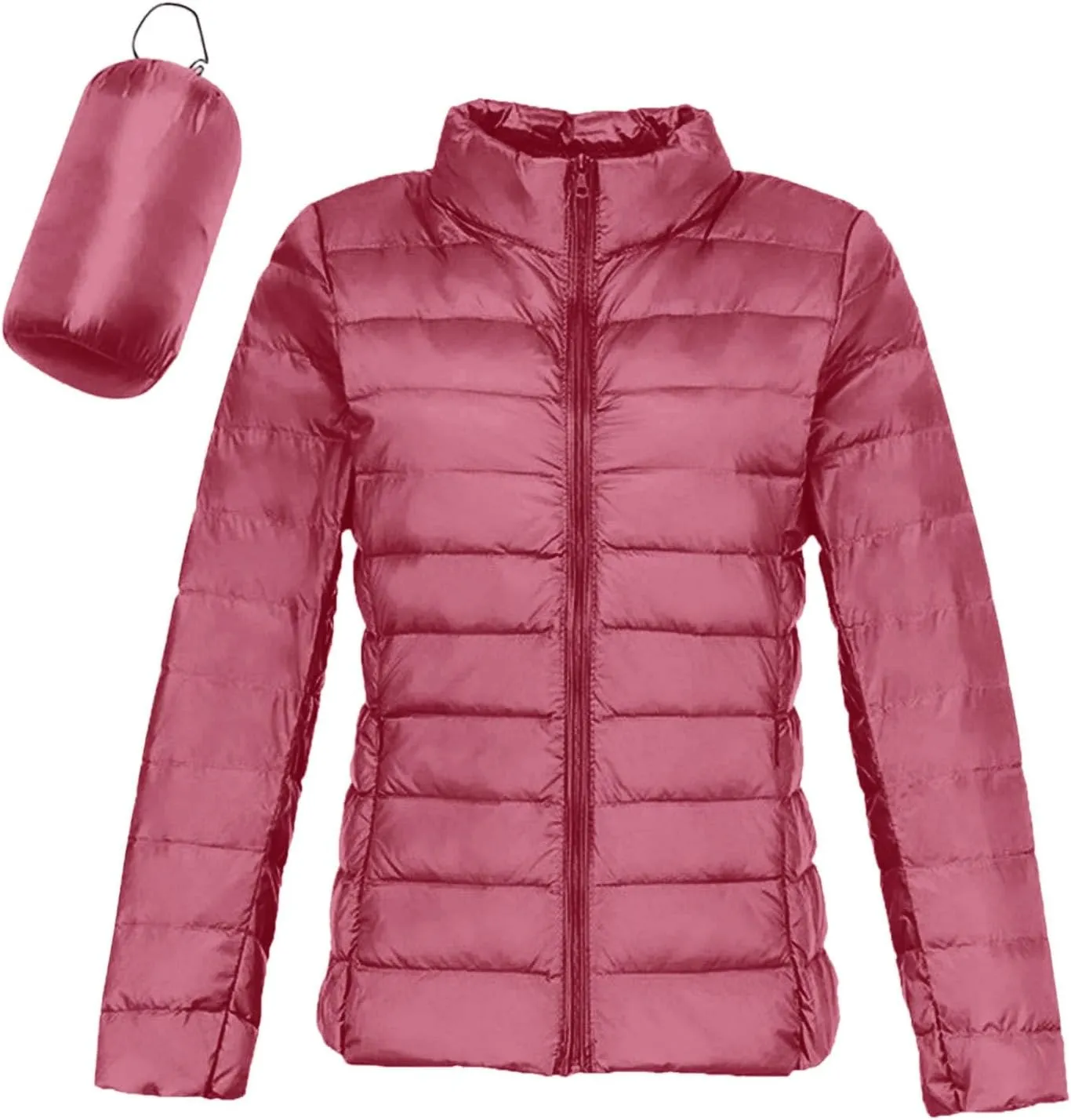 Womens Down Jacket Lightweight Windproof Slim Fit Cropped Bomber Jackets Winter Trendy Thermal Puffer Quilted Coats
