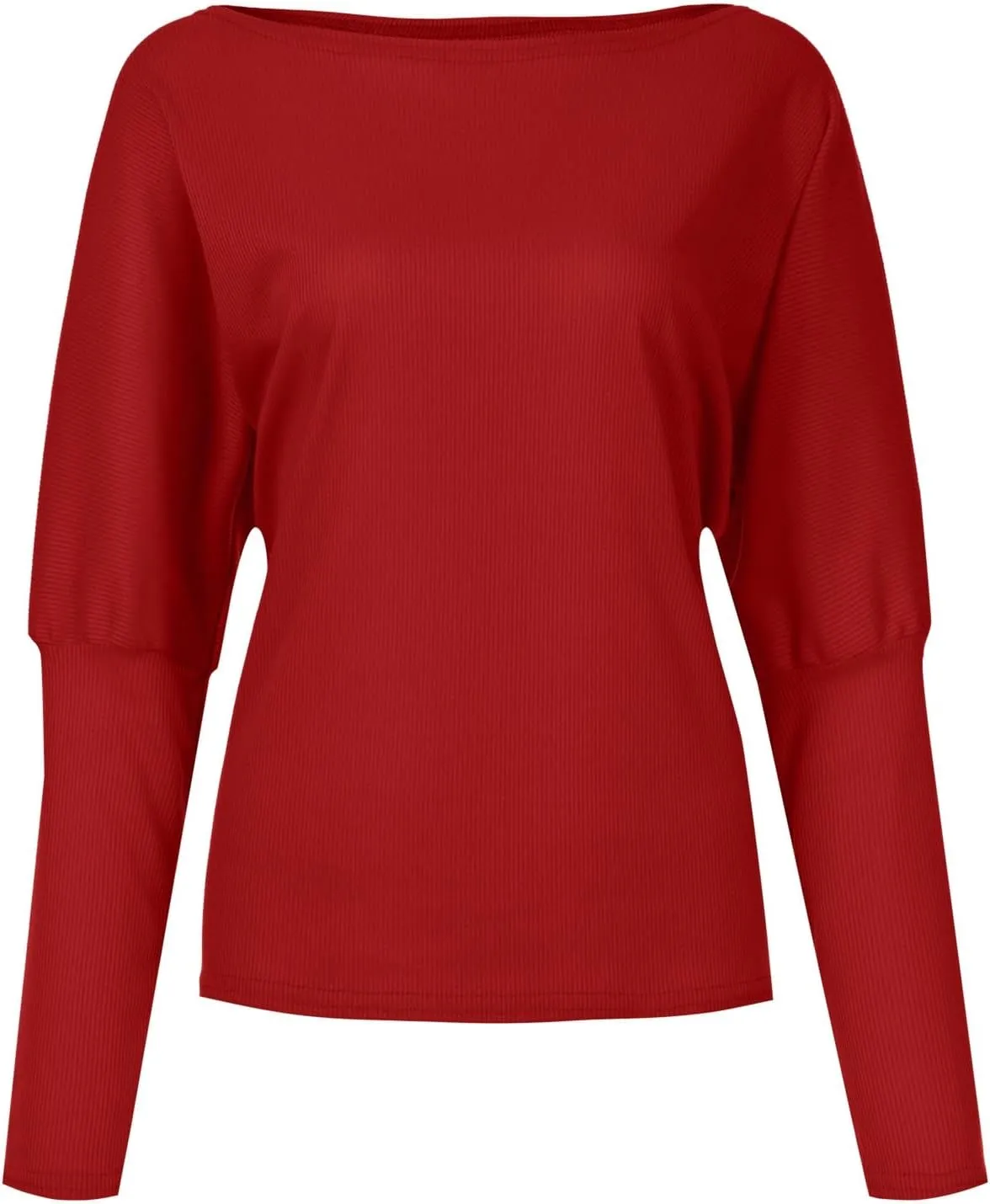 Women's Fall Sweaters 2024 Casual Long Batwing Sleeve Loose Off Shoulder Knit Pullovers Jumper Tops