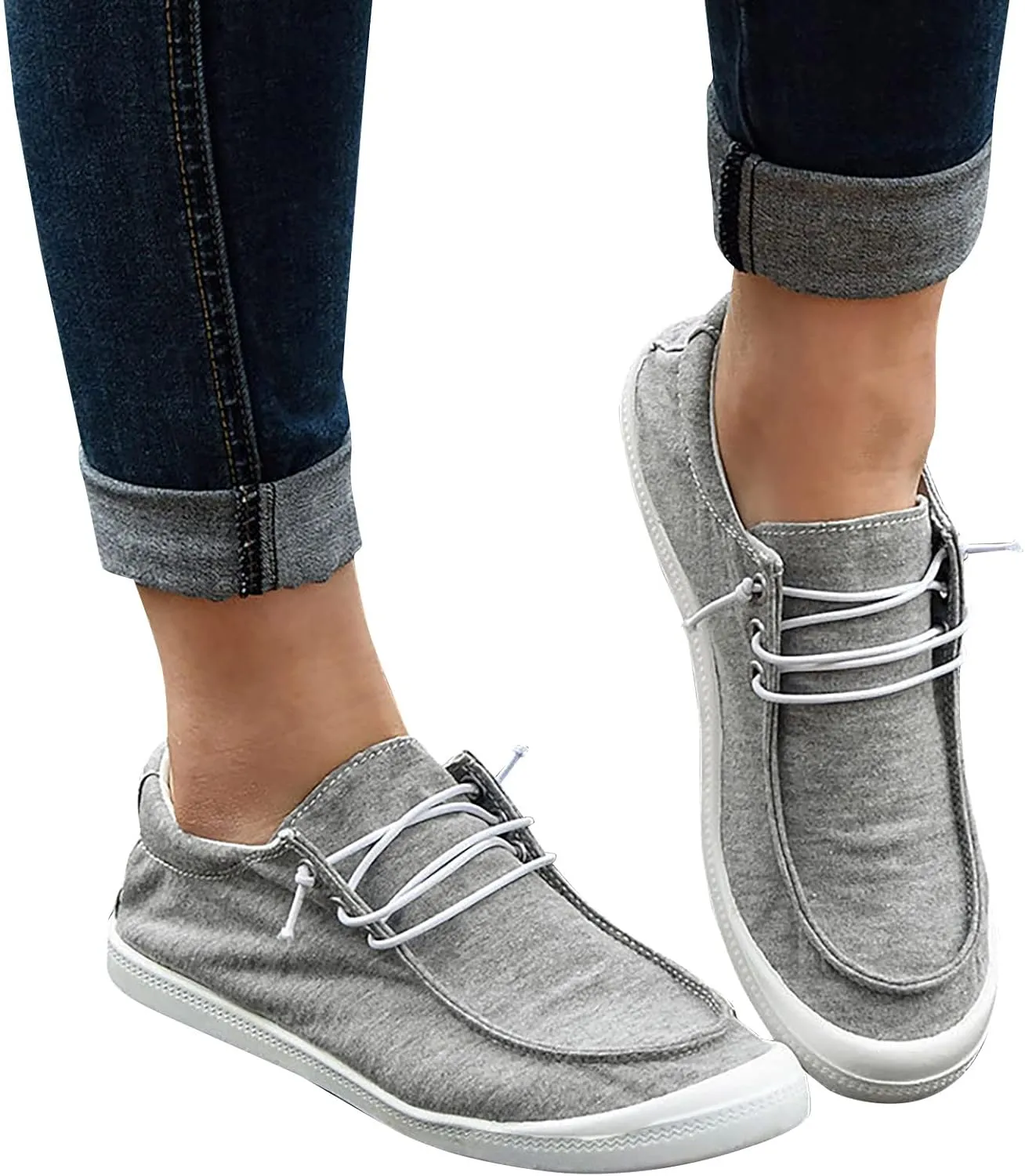 Women's Fashion Sneakers, Christmas Print Canvas Shoes Flat Round Toe Non-Slip Flat Shoes Slip On Loafers Shoes