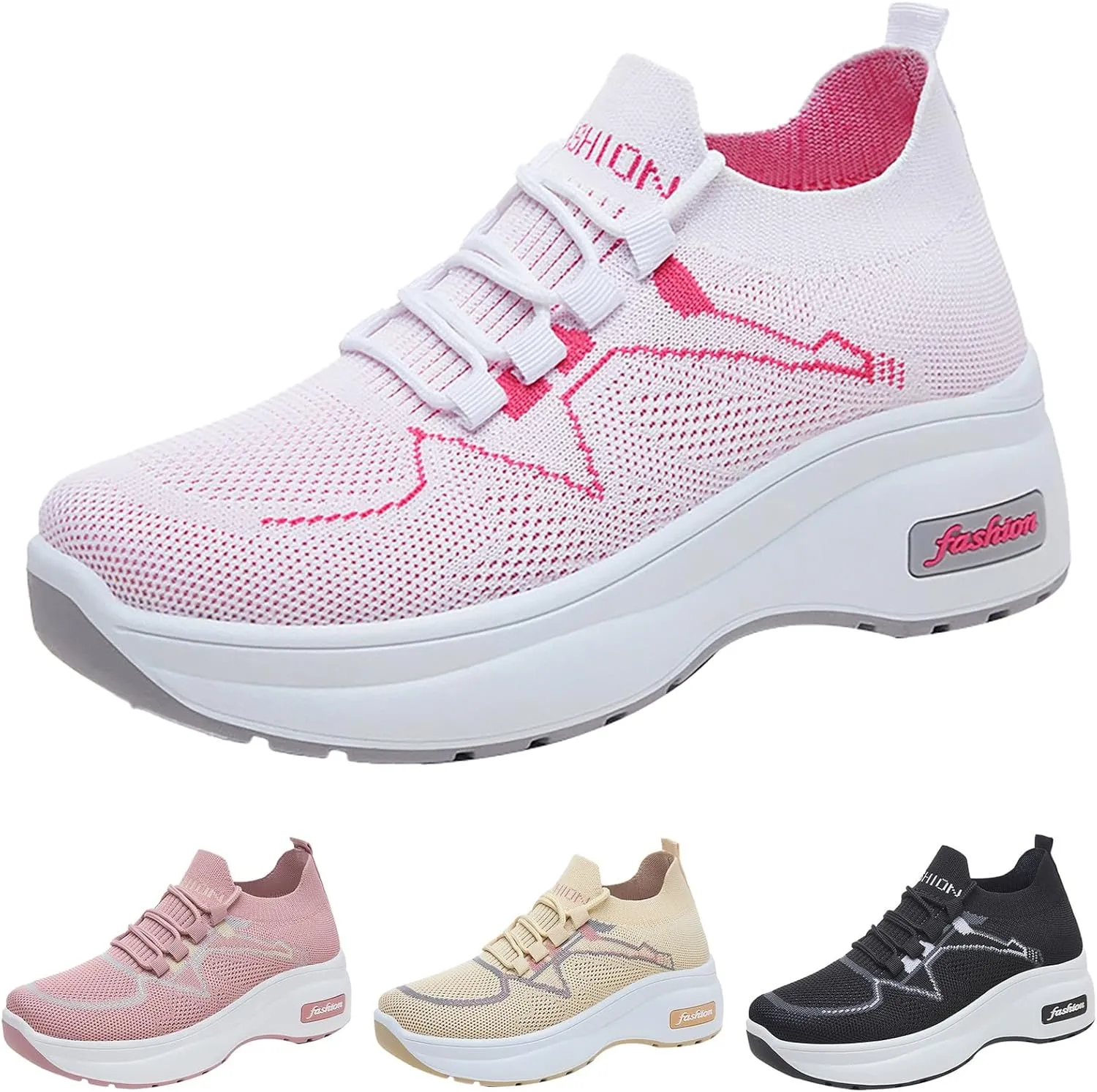Women's Fashion Sneakers Slip On Casual Shoes Mesh Running Shoes Non Slip Hiking Shoes Women Waterproof