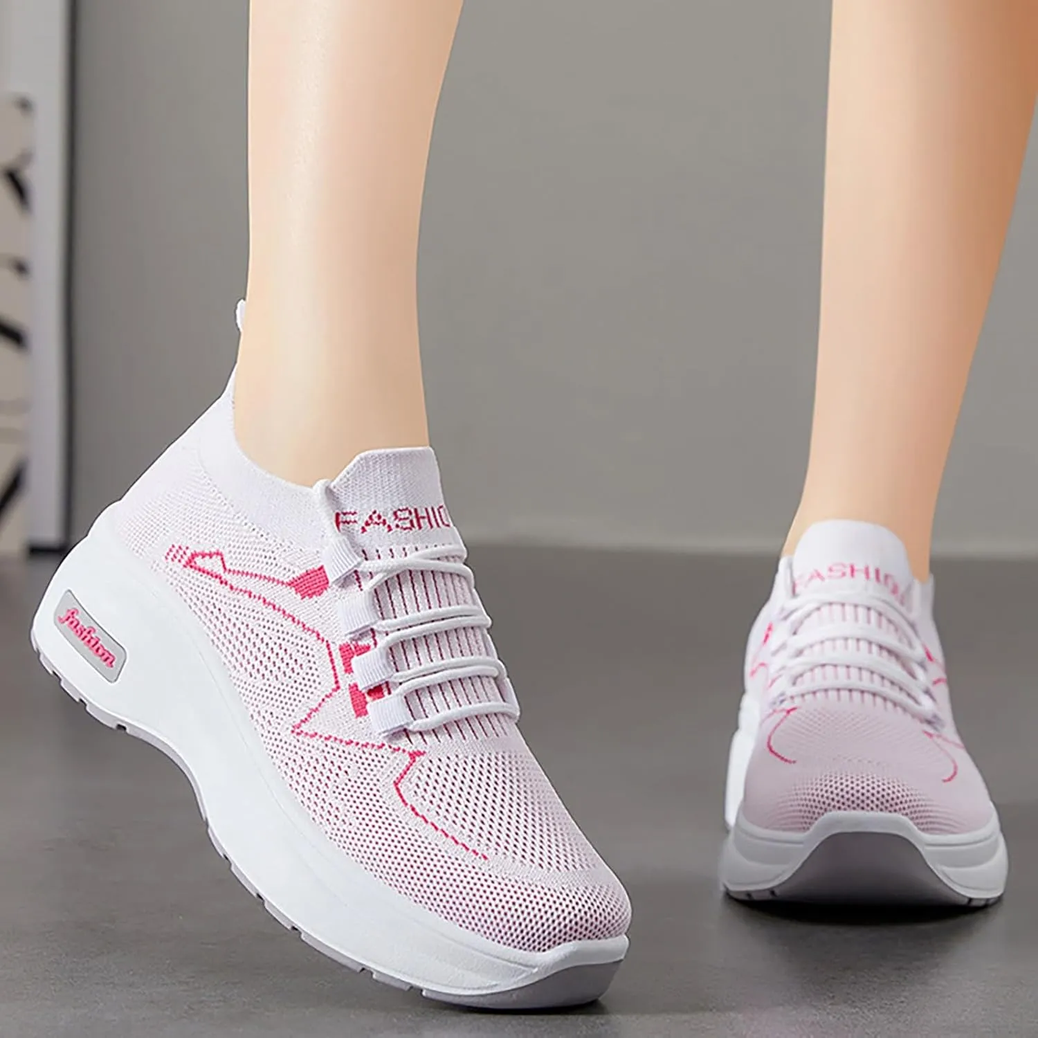 Women's Fashion Sneakers Slip On Casual Shoes Mesh Running Shoes Non Slip Hiking Shoes Women Waterproof