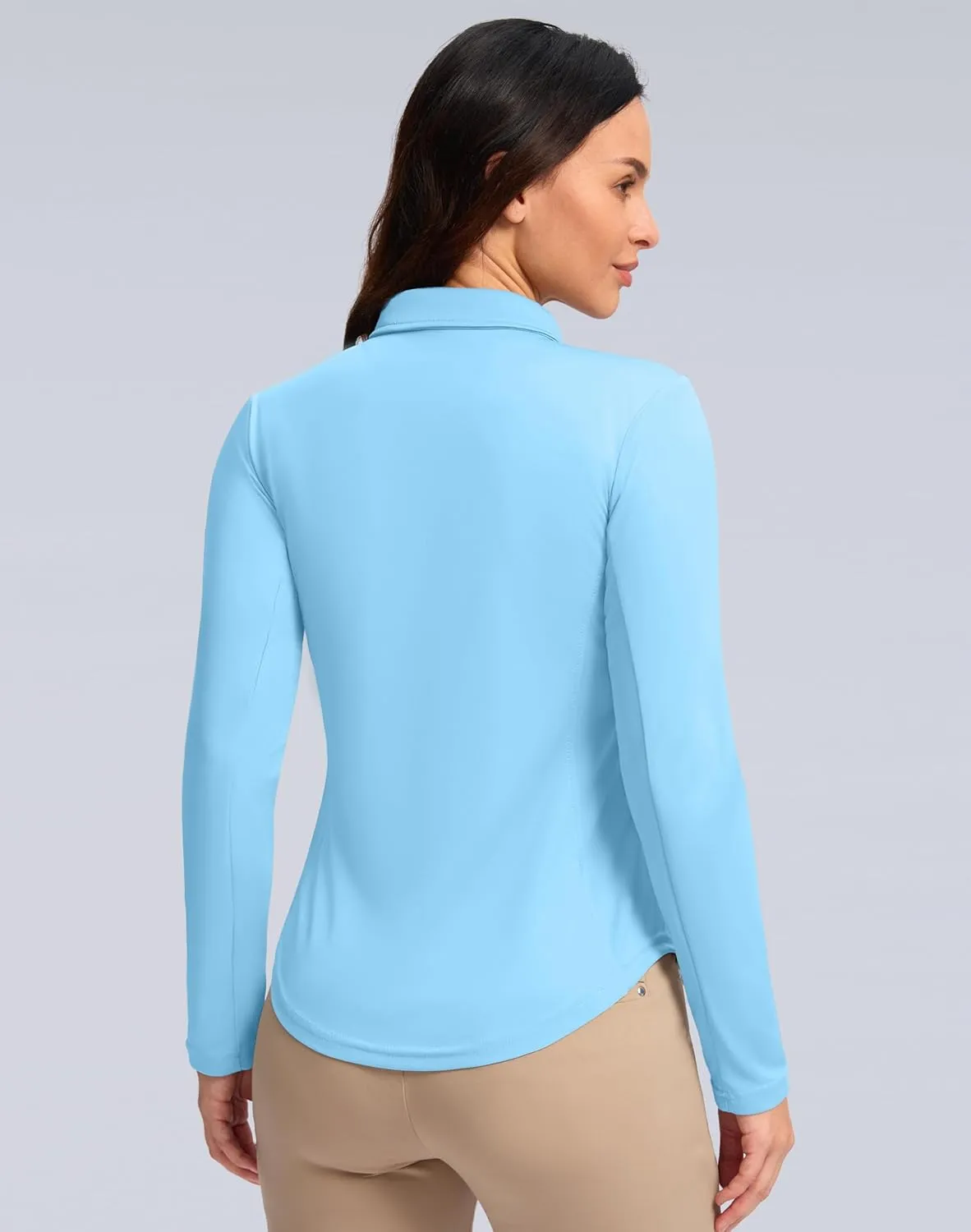 Women's Golf Shirts Lightweight UPF 50  Long Sleeve Shirts UV Protection Quick Dry Cool Polo Shirts for Women Work Outdoor