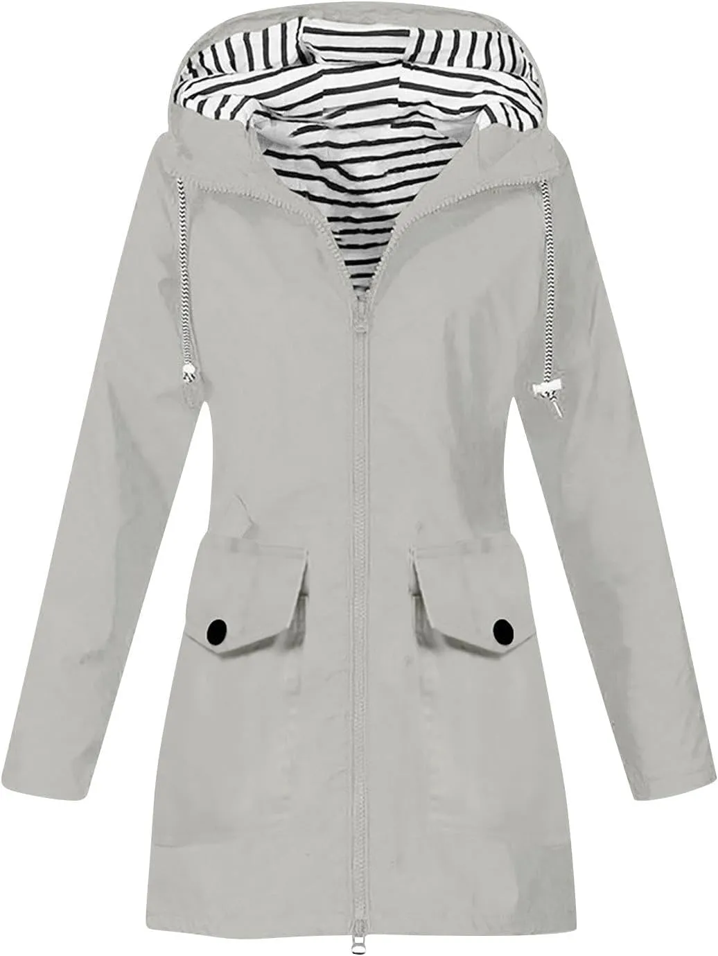 Womens Rain Jacket Waterproof with Hood, Rain Coats for Women Outdoor Lightweight Jackets Fall Athletic Windbreaker